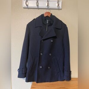 Egara Men's Navy Wool Peacoat